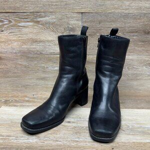Bandolino Nolitta Black Leather Fashion Boot Women's Size 7.5